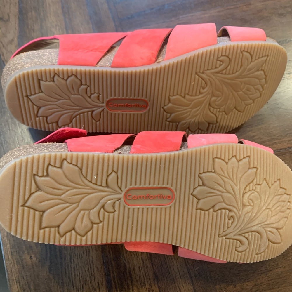 Red comfort sandals